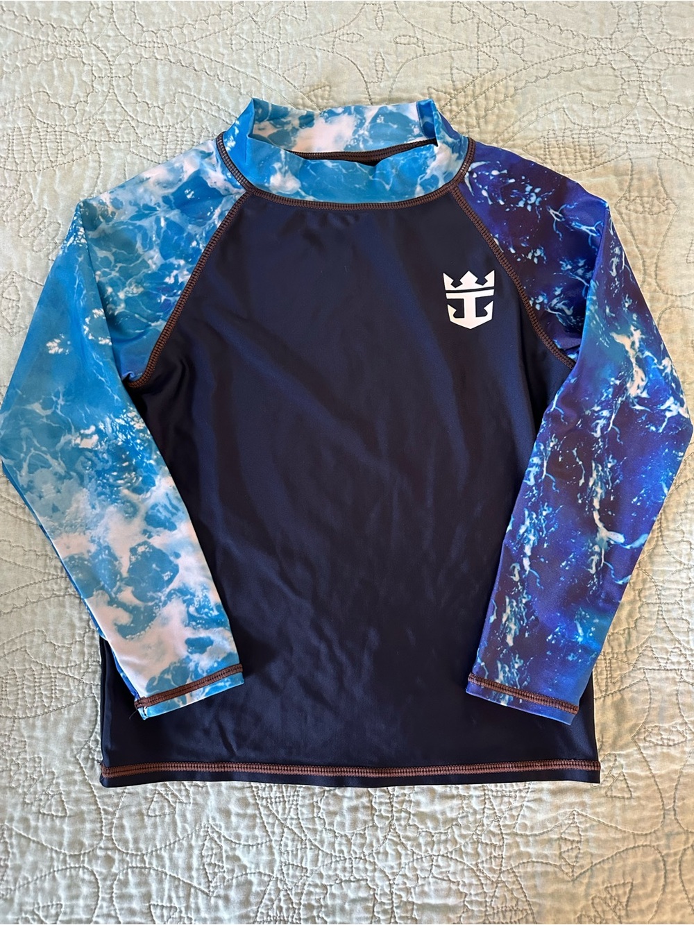 Royal Caribbean International Cruise Line Kids Swim Rash Guard Logo S